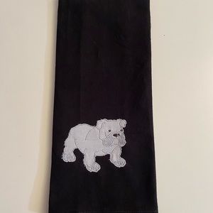 New Bulldog Kitchen Towel Homemade embroidered